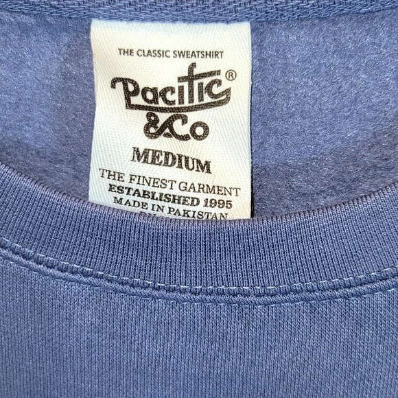 PACIFIC & CO Up To Snow Good Sweatshirt‎ Medium Large Blue Ski Lift Graphic - Picture 6 of 10